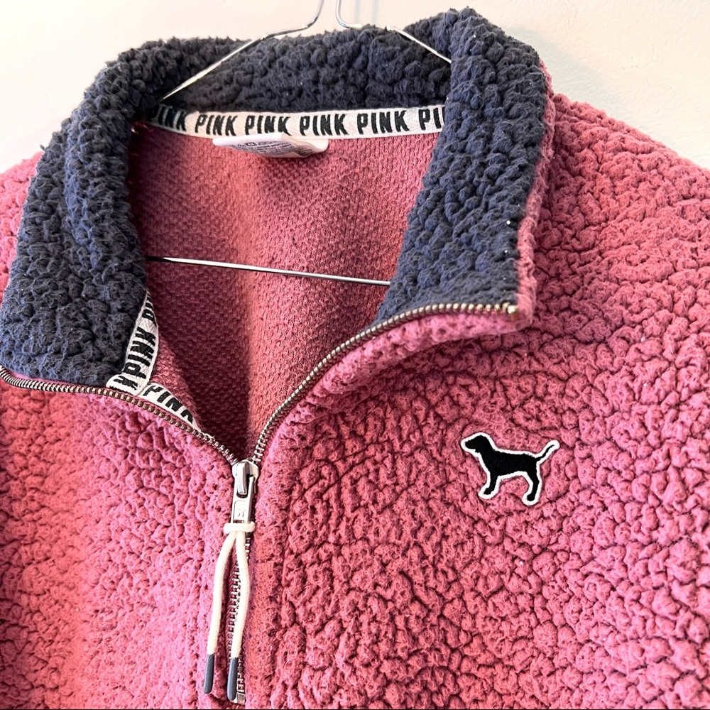 VS PINK Sherpa quarter zip pullover - Picture 3 of 5